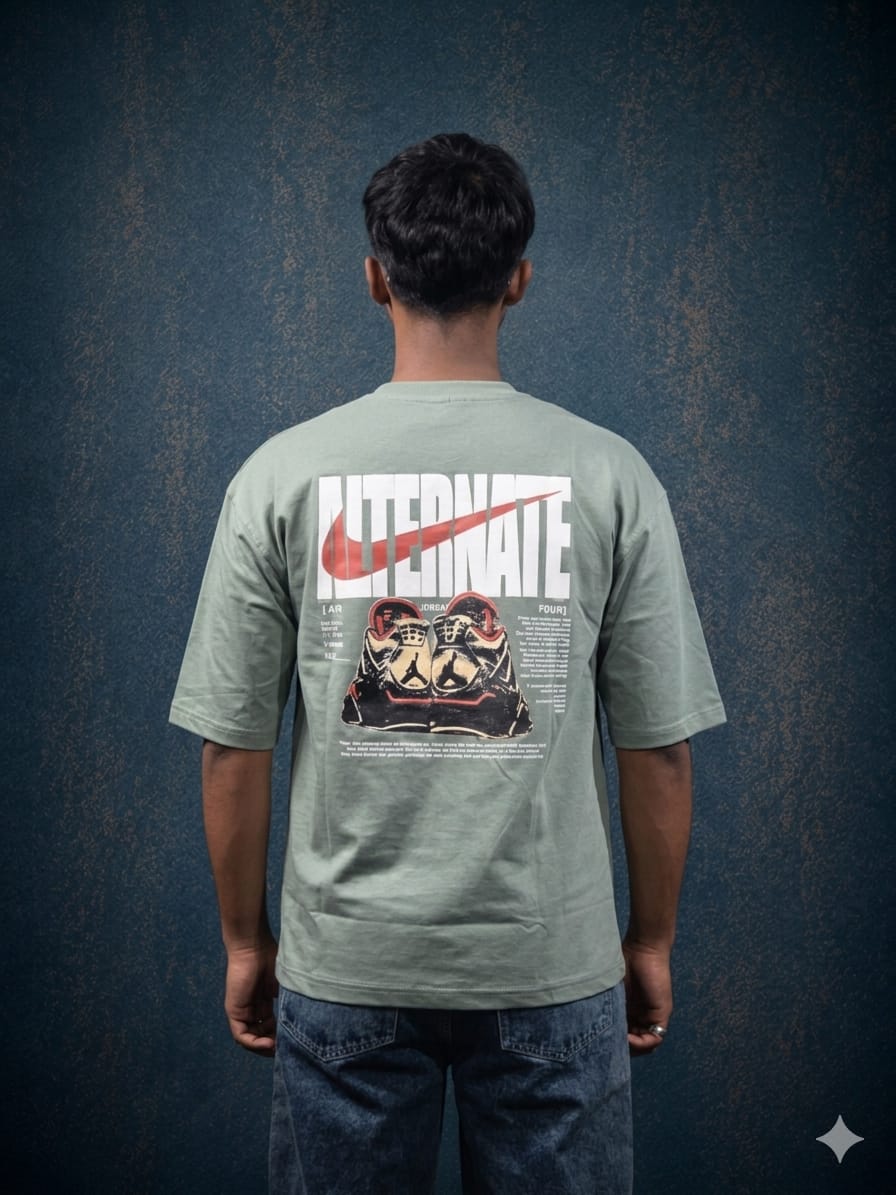 Olive Green Printed Tee