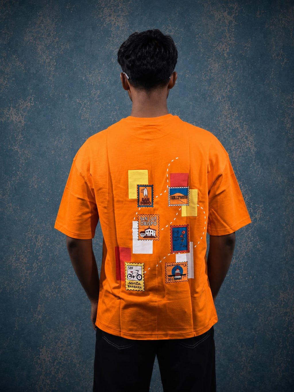 Orange Graphic Print Tee