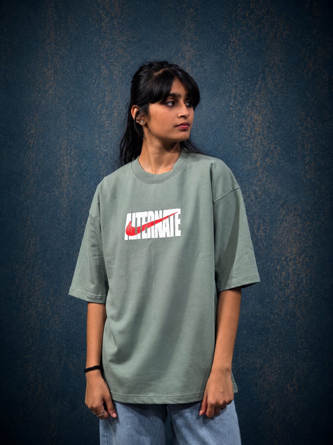 Olive Green Printed Tee