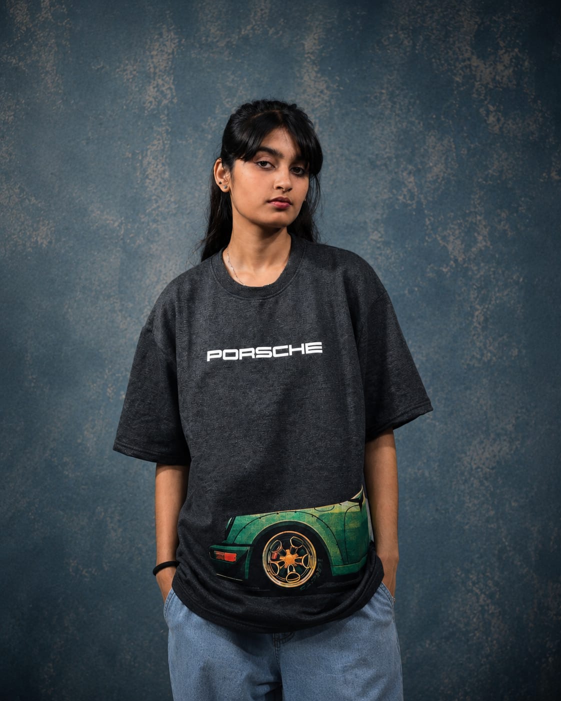 Black Porsche Print Tee
