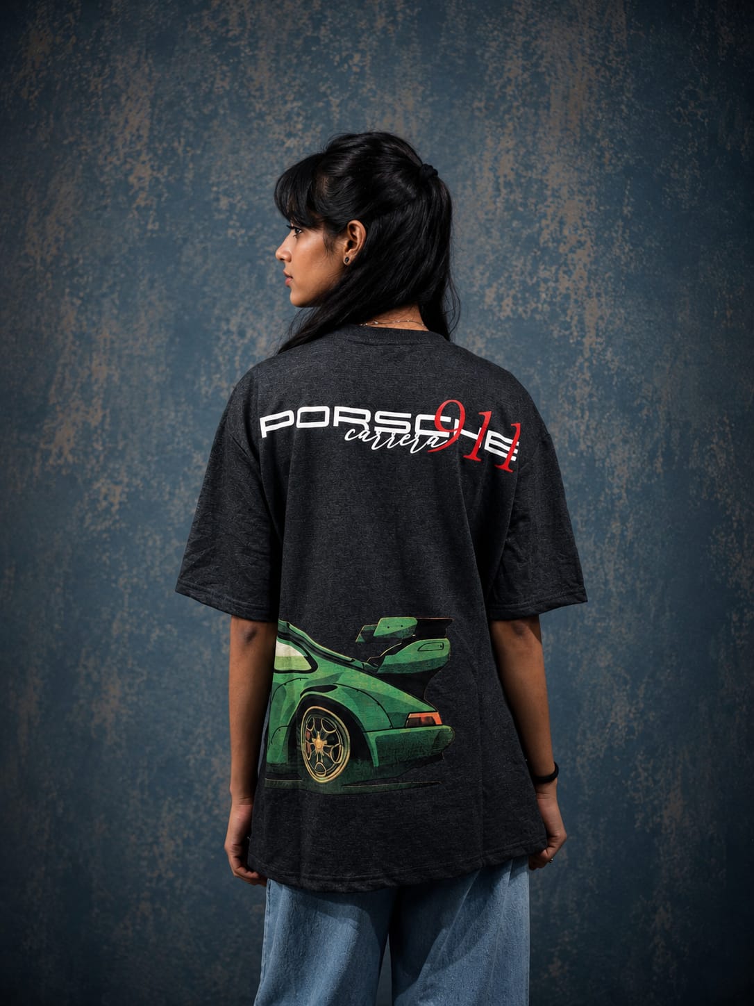 Black Porsche Print Tee