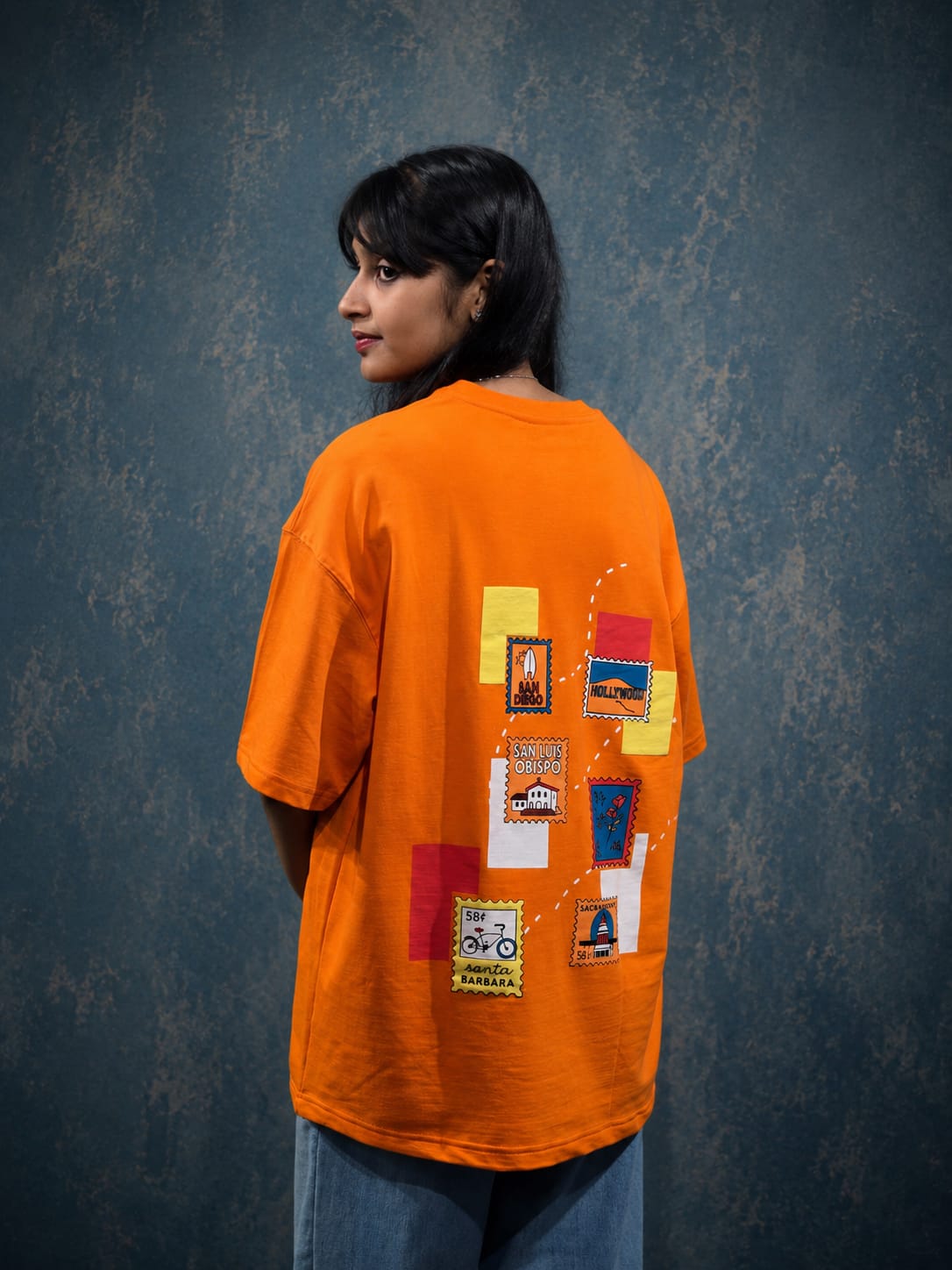 Orange Graphic Print Tee