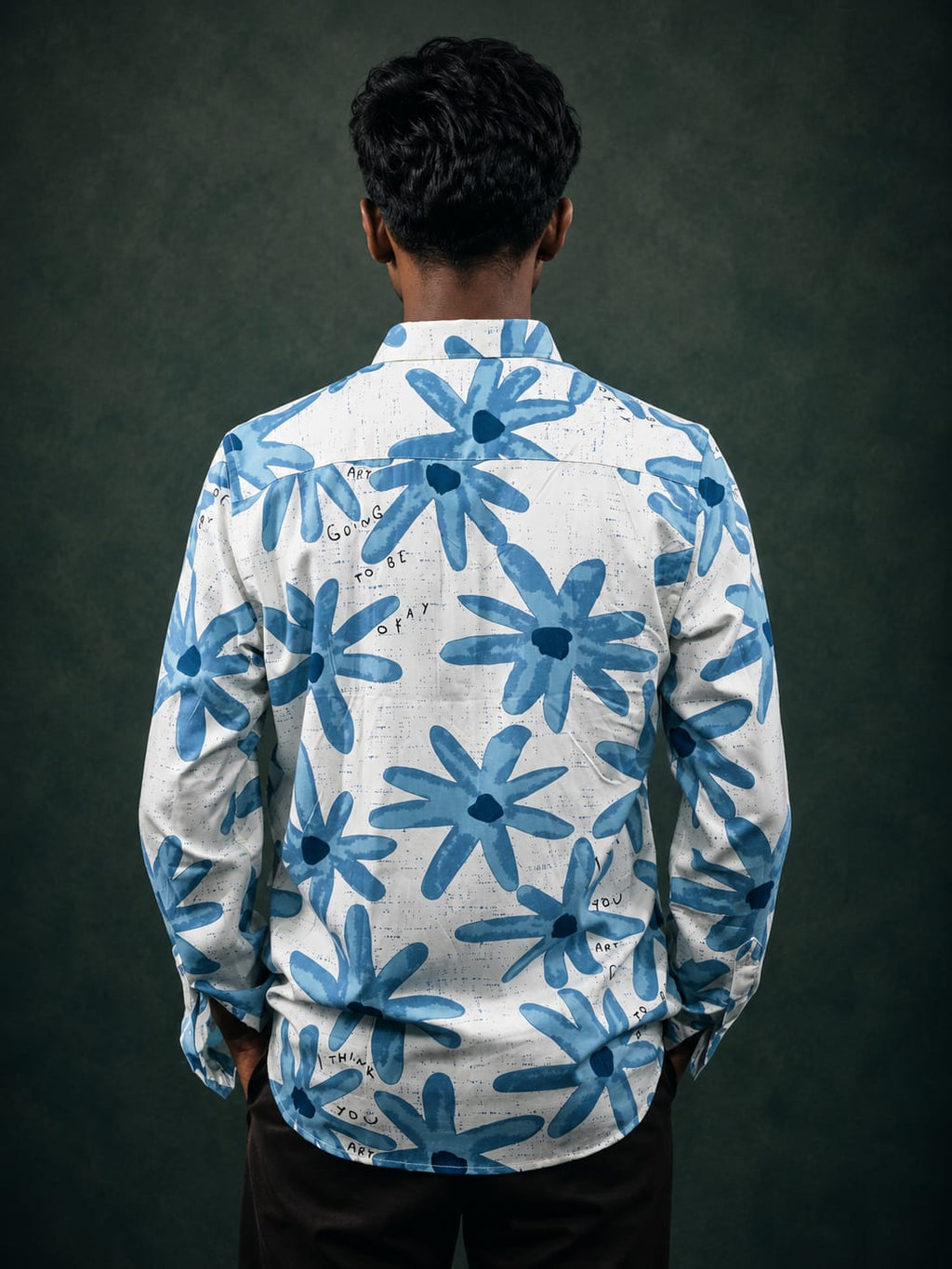 Blue Floral Print Resort Shirt