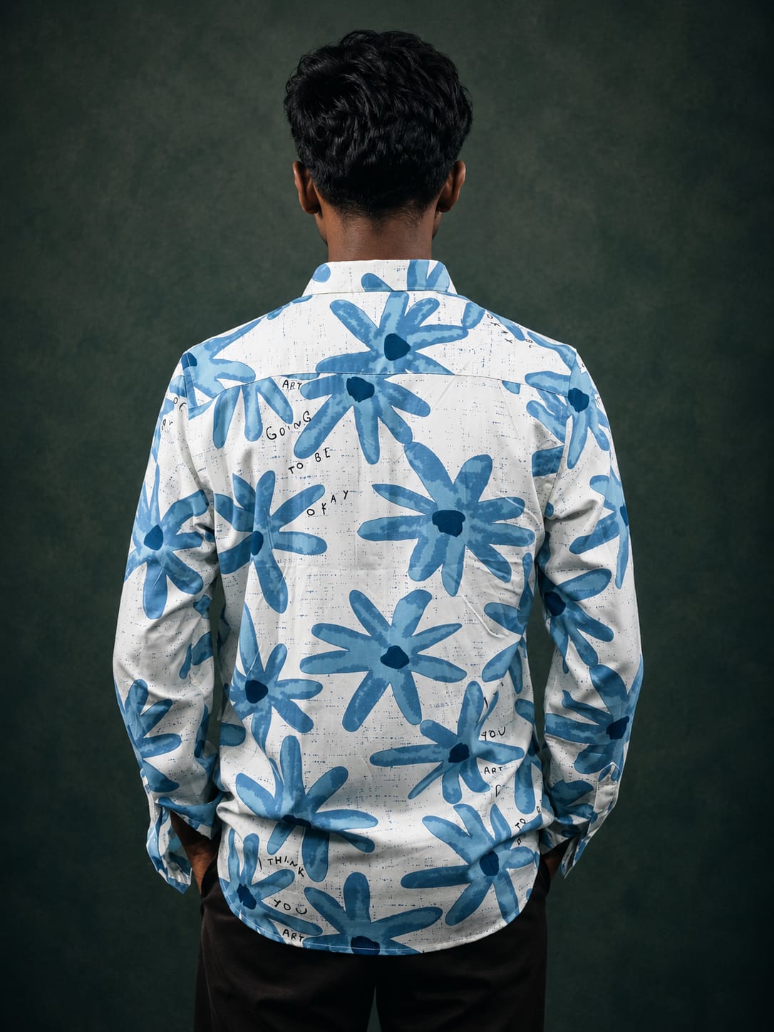 Blue Floral Print Resort Shirt