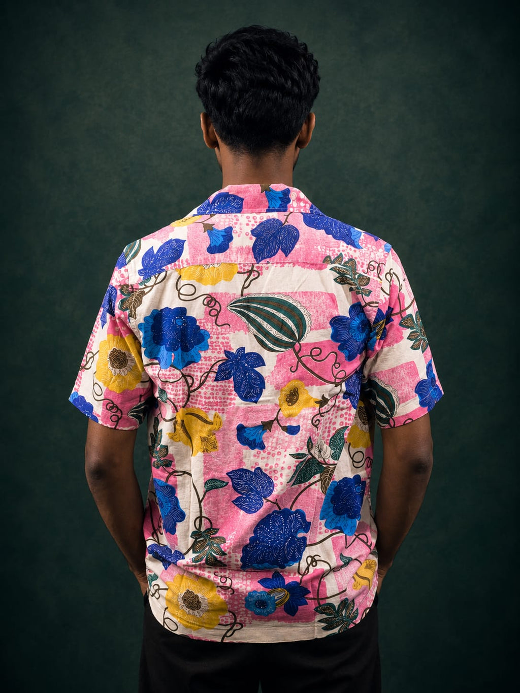 Blue&Pink Floral Print Resort Shirt