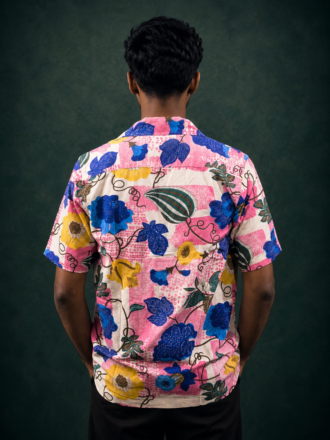 Blue&Pink Floral Print Resort Shirt
