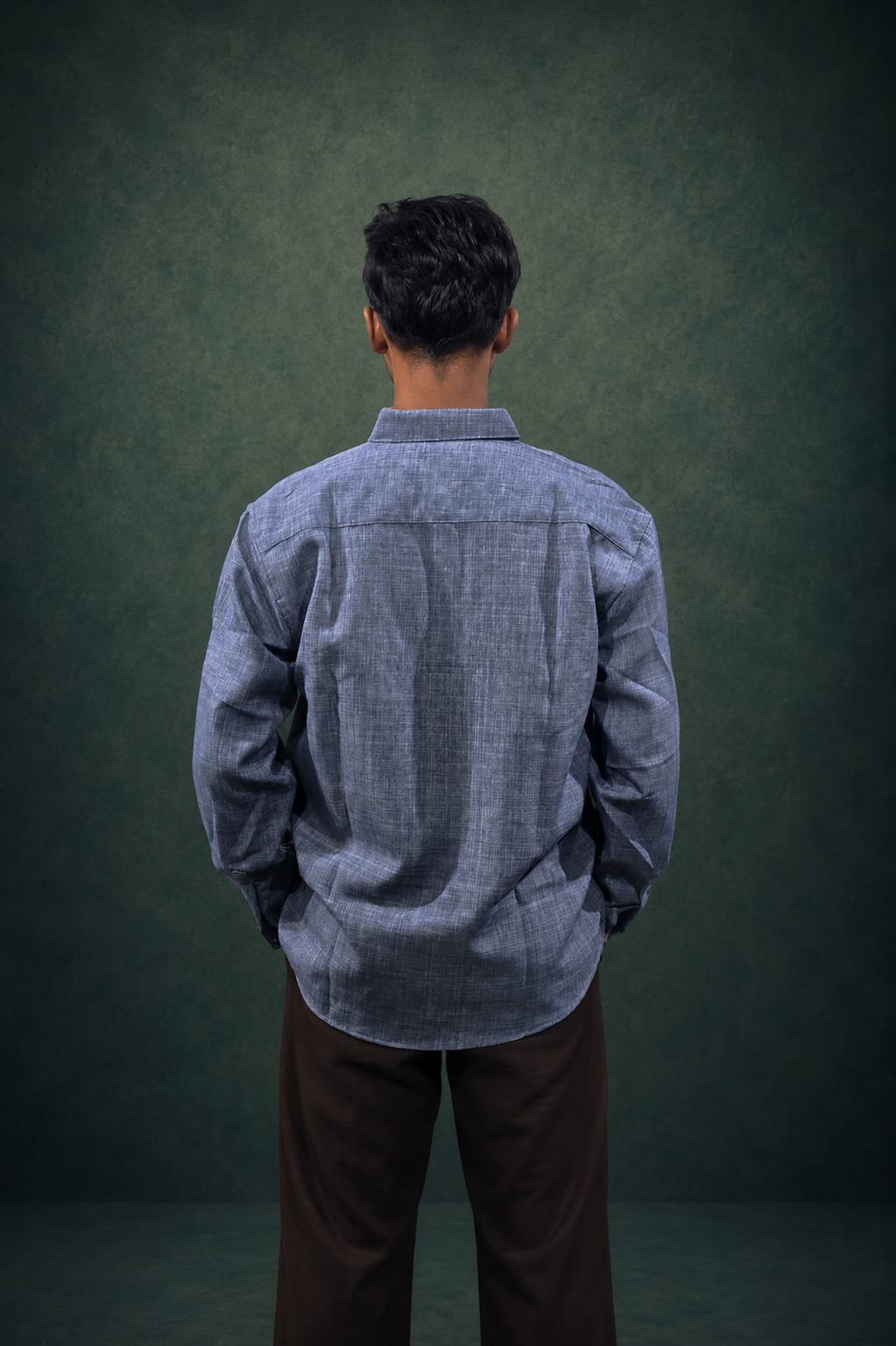 Grey Floral Embroidery Shirt